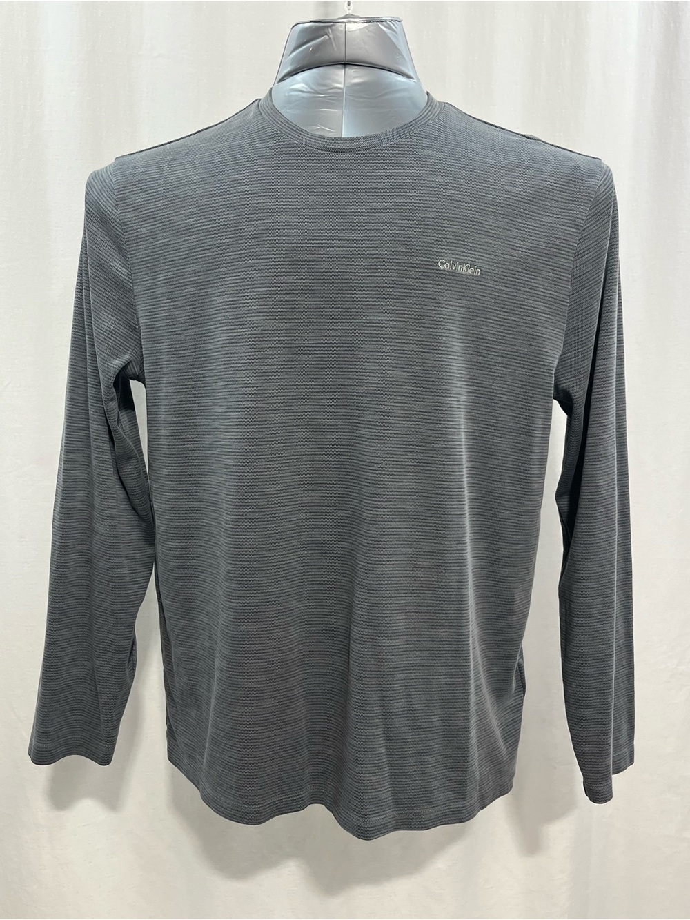 Calvin Klein Men's Long-Sleeve Crewneck Shirt - Charcoal activewear casual 1378